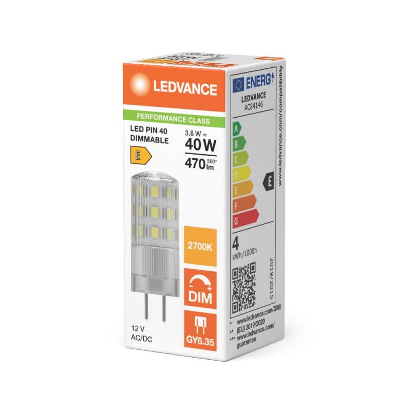 Ledvance GY6.35 LED PIN Stiftsockel Lampe dimmbar warmweisses Licht 3,8W wie 40W Niedervolt 12V